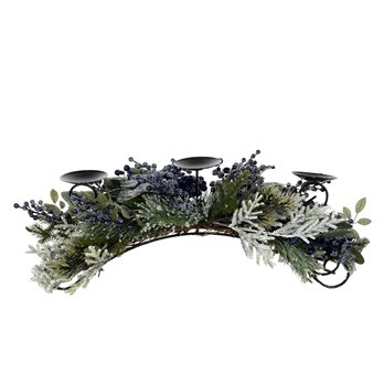 Frosted Pine Blueberry Centerpiece Candle Holder 31"H