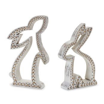 Beaded Rabbit Outline Decor (Set of 2)