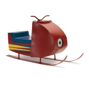 Vintage Metal Snowmobile Decor 12.5"L