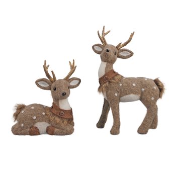 Felt Fabric Deer Shelf Sitter (Set of 2)