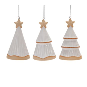 Ceramic Holiday Tree Ornament (Set of 12)