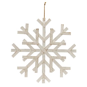 Distressed Fir Wood Snowflake 24"D