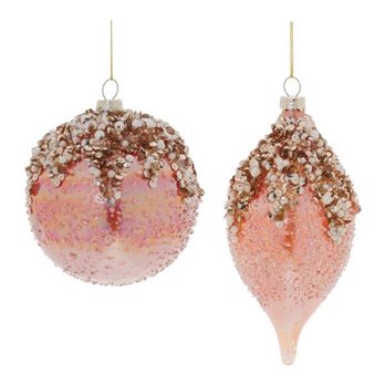 Beaded Iridescent Glass Ornament (Set of 6)