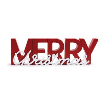 Wood Merry Christmas Sign 11"L
