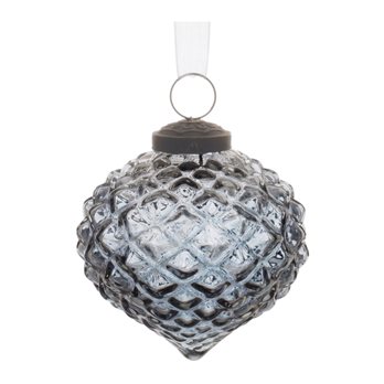 Blue Harlequin Glass Onion Ornament (Set of 4)