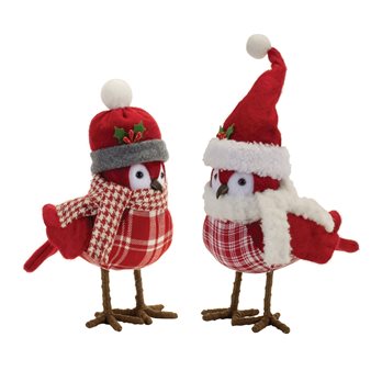 Winter Bird Shelf Sitter with Hat and Scarf Accents (Set of 6)
