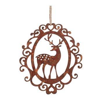 Bronze Metal Deer Cut-Out Ornament (Set of 12)