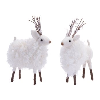 Fluffy Winter Deer Shelf Sitter (Set of 6)