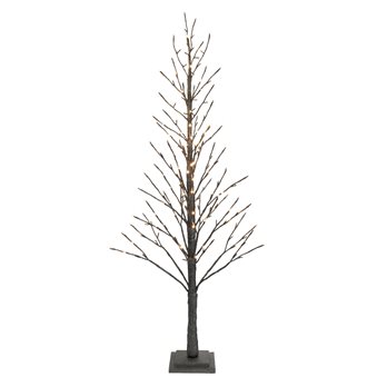 LED Black Glittered Twig Tree 60"H