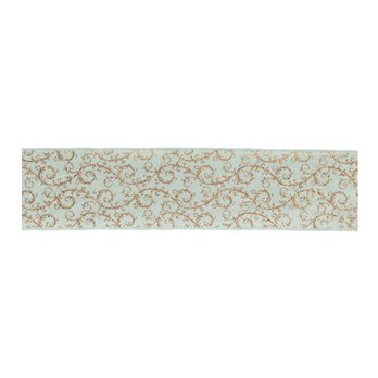 Orante Blue and Gold Glitter Wired Ribbon 4" x 10 yds.