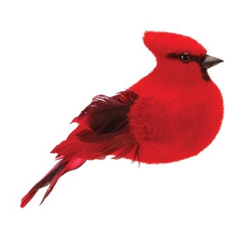 Feathered Cardinal Bird Shelf Sitter (Set of 6)
