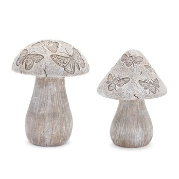 Bumble Bee and Butterfly Print Mushroom (Set of 2)