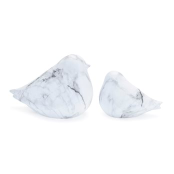 Marble Design Bird Shelf Sitter (Set of 2)
