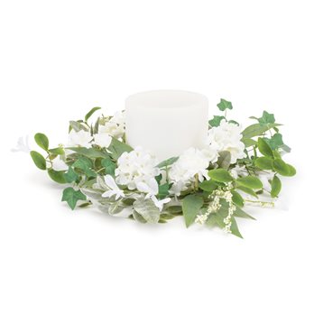 Mixed Floral and Foliage Candle Ring 17.5"D