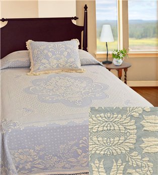 Abigail Style Full French Blue Bedspread