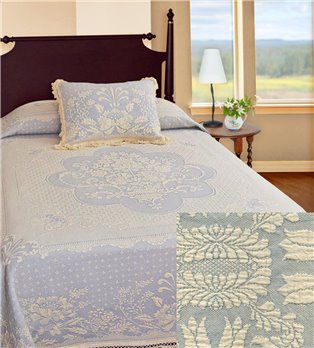Abigail Style Queen French Blue Bedspread