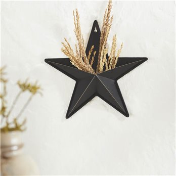 Metal Star w/ Pocket Black Distressed 12x12