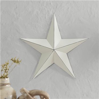 Metal Star Creme Distressed 18x18