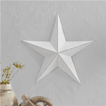 Metal Star Speckled White Distressed 18x18