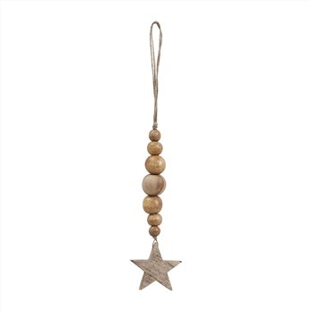 Natural Beads &amp; Star Ornament 6x2