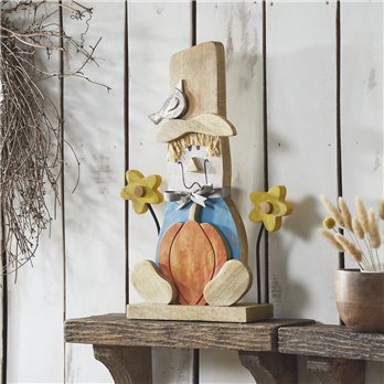 Whimsical Wooden Scarecrow 16.5x12.75x3