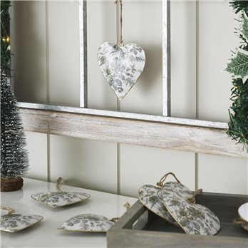 Cottage Neutral Floral Metal Ornament Set of 6 - 4 inch