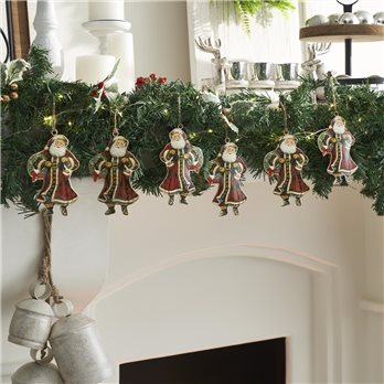 Jolly Old St Nick Metal Ornament Set of 6 - 5.5 inch