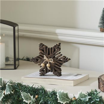 Dark Wooden Snowflake 5.75x5.75x1