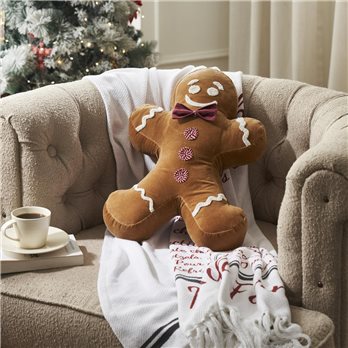 Mr. Gingerbread Appliqued Pillow 18x12