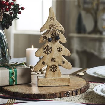 Natural Wooden Snowflake Tree 10x5x2