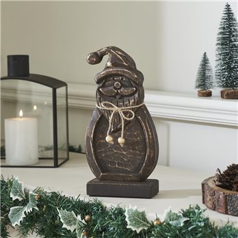 Rustic Cheer Dark Wooden Santa 11x5.5x2