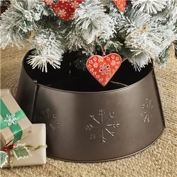 Stamped Snowflake Metal Tree Collar Bronze 8x20x20