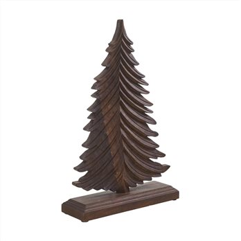 Winter Fir Dark Wooden Tree 19x12x3.75