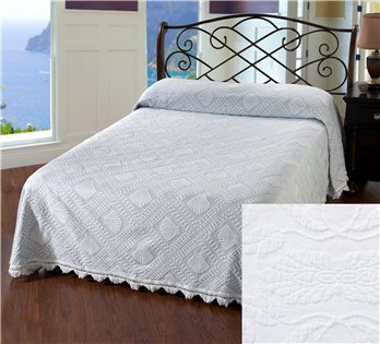Cape Cod Queen White Bedspread
