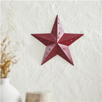 Metal Star Punched Burgundy 12x12