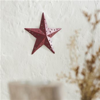 Metal Star Punched Burgundy 6x6