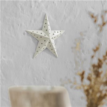 Metal Star Punched Creme 6x6