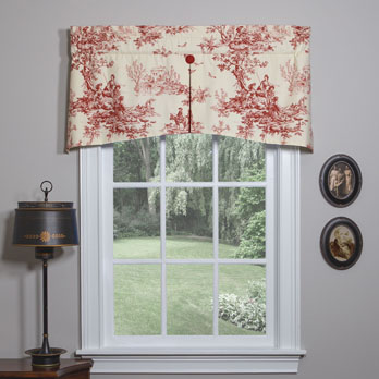 Bouvier Red Center Pleat Valance