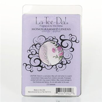 La-Tee-Da Wax Melts Monogrammed Linens - Lavender