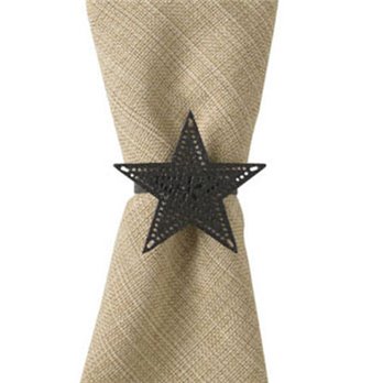 Black Star Napkin Ring - Pierced