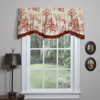 Bouvier Red Shaped Valance