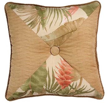 La Selva Natural Square Button Pillow