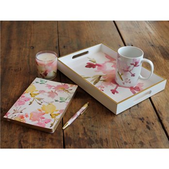 Mug, Candle, Tray, Pen and Journal Floral Gift Set