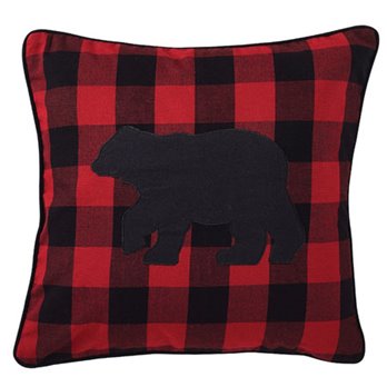 Buffalo Check 18" Bear Pillow with insert