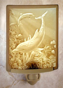 Dolphins Night Light by Porcelain Garden