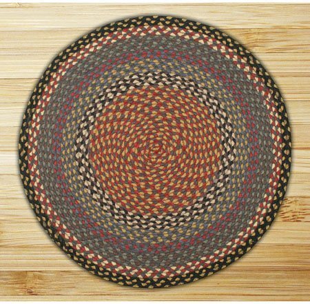 Burgundy Blue Gray Round Braided Rug 4 X4