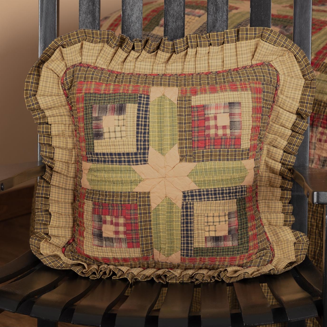 Tea Cabin Pillow Quilted 16x16
