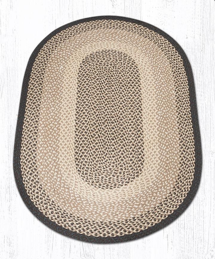 Chocolate/Natural Oval Braided Rug 3'x5'