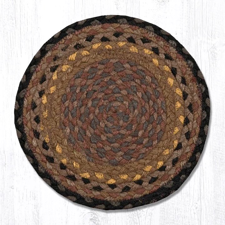 Brown/Black/Charcoal Round Braided Swatch 10"x10"