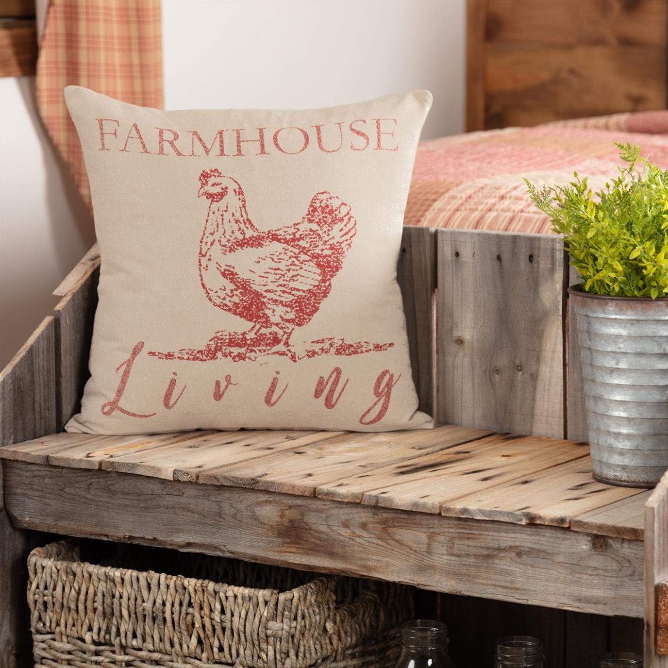 Sawyer Mill Red Farmhouse Living Pillow 18x18